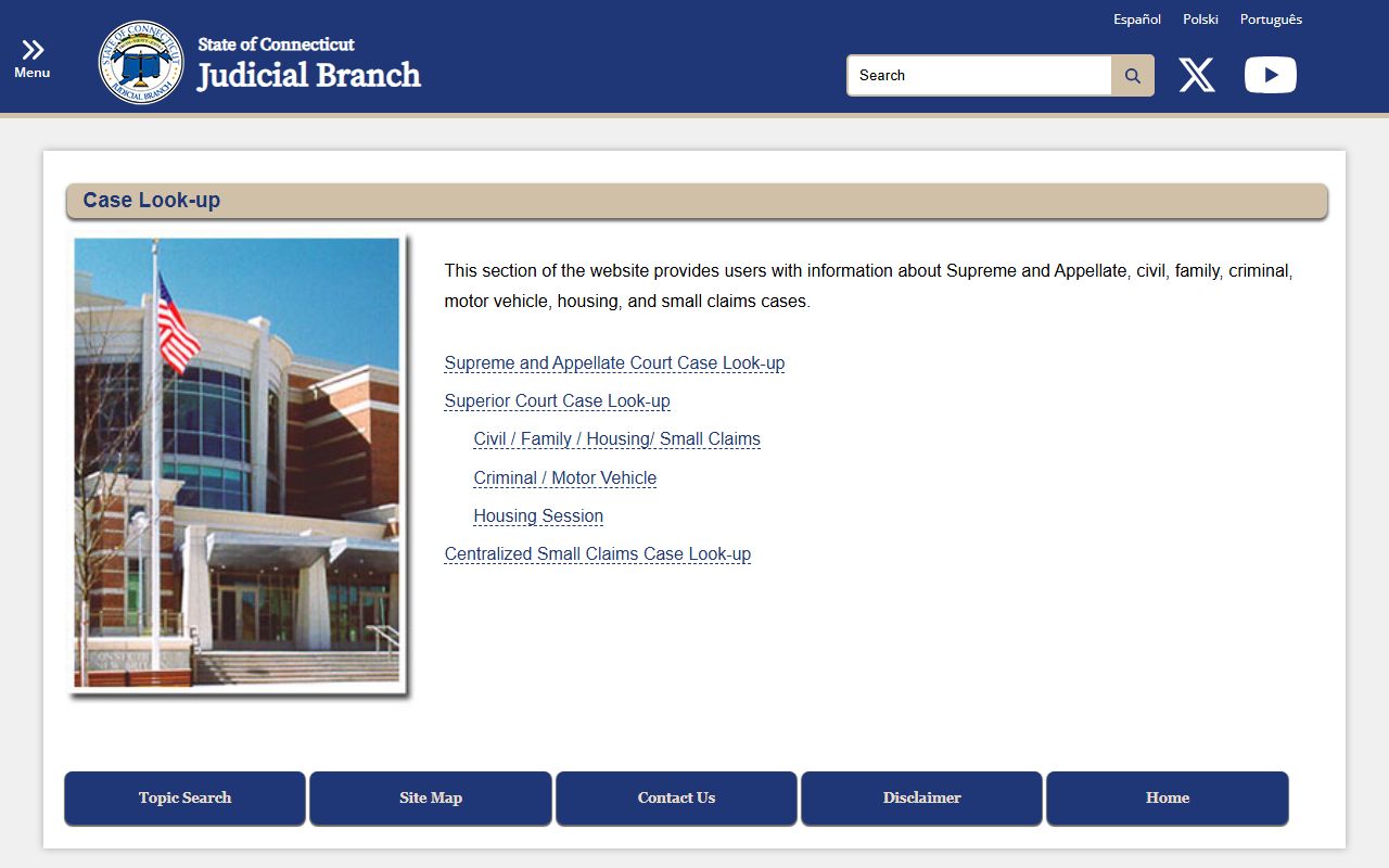 Stratford County court records after arrest Judicial Branch case lookup