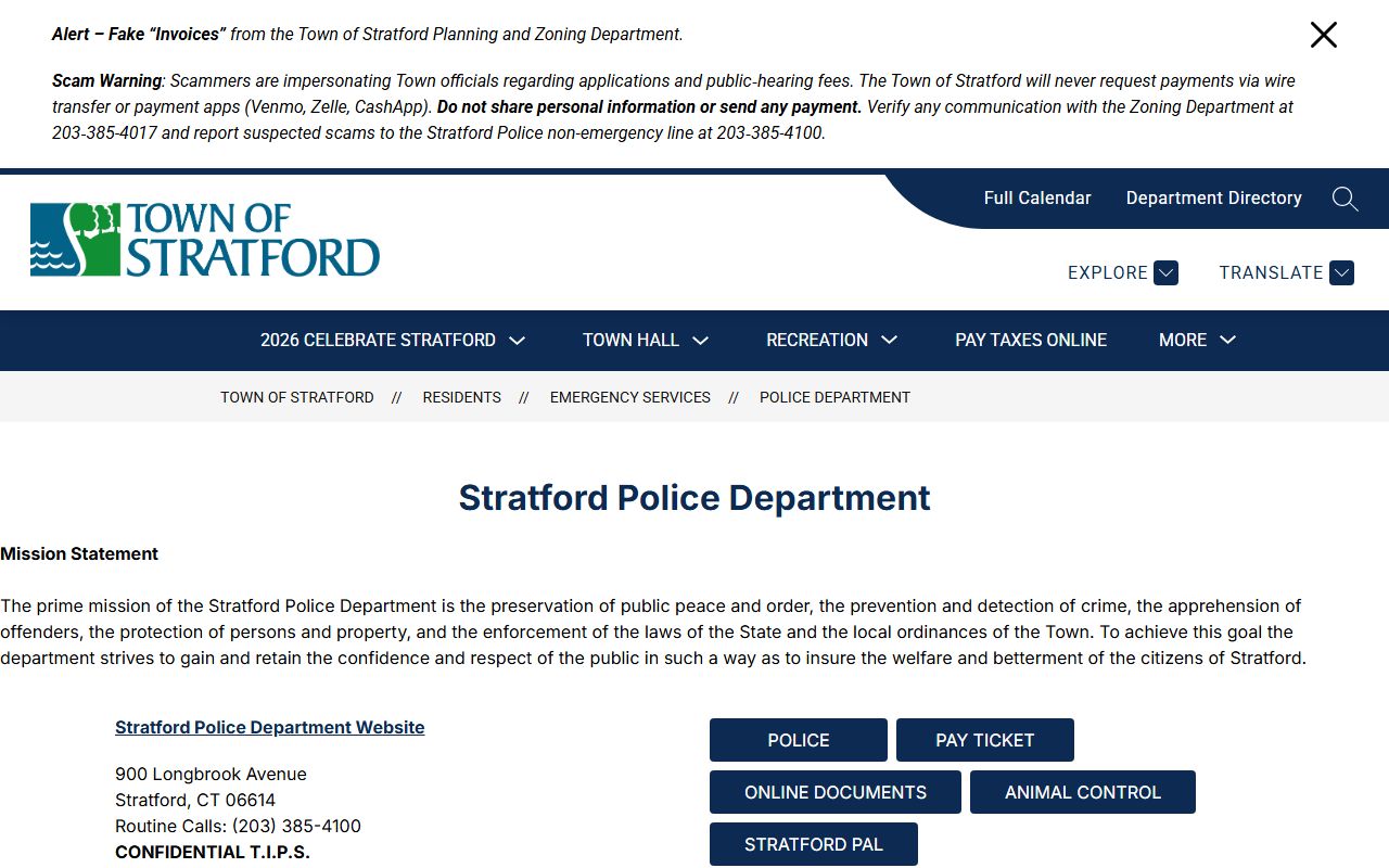 Stratford Police Department holding cells fresh arrest custody contact page